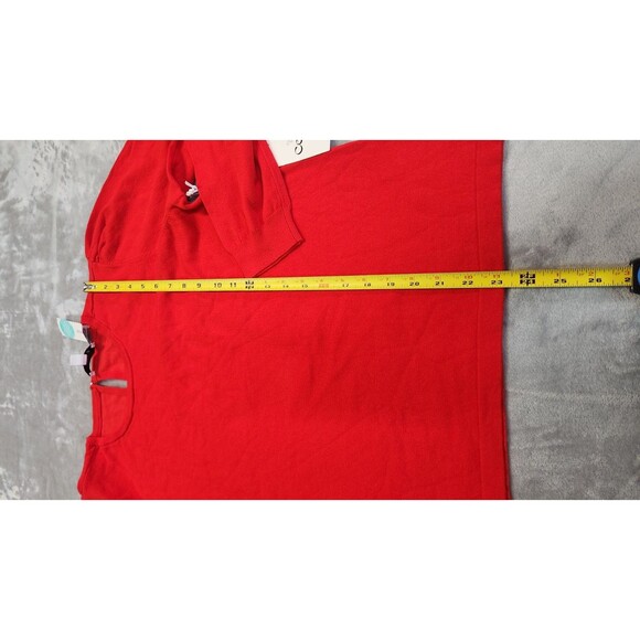 CeCe Women's Size XL Red Long Sleeve Crew Neck Sweater NWT - Picture 2 of 8